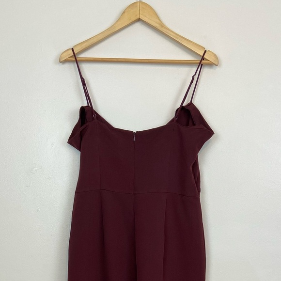 Sadie & Sage Wine Maroon Wide Leg Jumpsuit - Picture 7 of 8